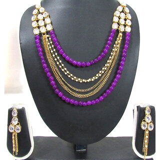Fancy Purple Pearl Necklace Set Fancy Purple Pearl Necklace Set