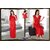 Womens 2pc Red Nightwear Nighty Over Coat 2033g Bedroom Dress Sleep Set Ne