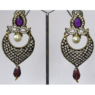                       Purple Drop Stone Earring                                              