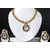 Multi colour Stone Pearl Polki Pendant Necklace Set