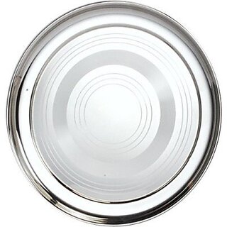 Stainless Steel Dinner Plate Thali Size-27.5 Centimeter, 1 Piece