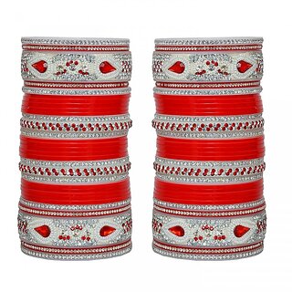                       Red Bridal Punjabi Choora, Wedding Chura                                              