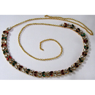                       Multi Colour Kundan Stone Waist Belt                                              