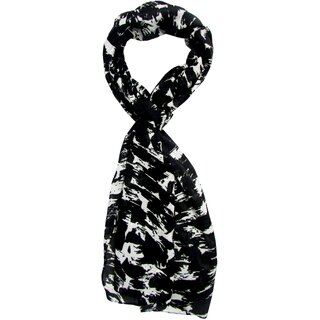 Black And White Printed Stole For Girls By Slover