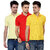 Grand Bear Men'S Multicolor Polo  Neck T-Shirt (Pack Of 3)