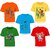 Pari  Prince Multicolor Printed Round Neck Cotton T-shirts For Kids (Set of 5)
