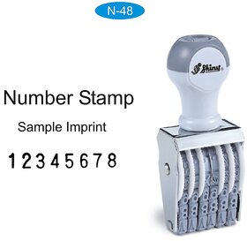 Shiny N-48 Number Rubber Stamp 8 Digit