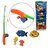 DDH Fishing Game Rod and Reel Fishing Bath Unisex Toy Set With 4 Unique Fish