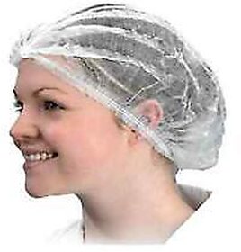 50 Pcs - Disposable Stretchable White Caps - Cover Hair for Cooking  Hygiene!