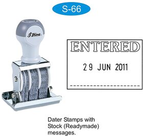 Rubber Stamp ENTERED with Date and Signature Place Shiny S-66