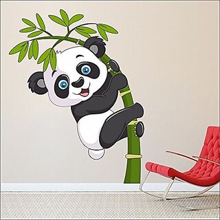                       Eja Art Baby Panda Covering Vinyl Multicolor Wall Sticker 120 x 95 Cms                                              