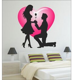 Eja Art Vinyl Art Valentine my love Covering Area 60 x 65 Cms Multicolor Sticker (Pack of 1)