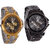 Nubela Gold Silver And Full Black Dial Anloge Matel Men,s Combo Pack Of 2