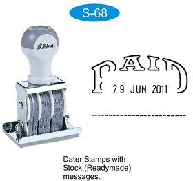 Rubber Stamp PAID with Date Readymade Message Stock stamp Shiny S-68