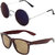 Zyaden Combo of Round And Clubmaster Sunglasses (Combo-208)