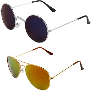 Zyaden Combo of Round And Clubmaster Sunglasses (Combo-212)