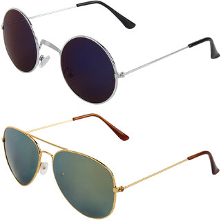 Zyaden Combo of Round And Clubmaster Sunglasses (Combo-214)