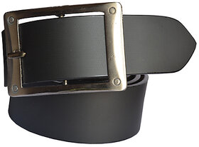 Men Black Leatheriteformal Pin-Hole Buckle Belt
