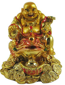 Odishabazaar Golden Laughing Buddha On Feng Shui Money Frog