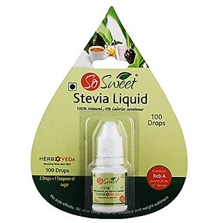 So Sweet Stevia LiquidPack of 3-300 Drops 100 Natural Sweetener Sugarfree