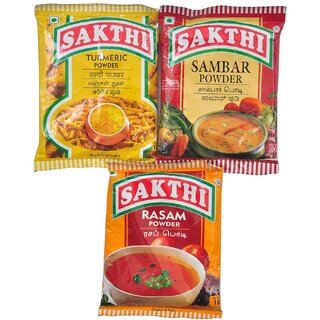 Sakthi Masala Sambar Powder 100gm + Rasam Powder 100gm + Turmeric Powder 100gm