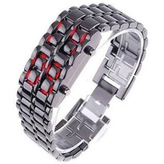 True Colors Casual Digital Metal Quartz Men's Watch With Seller Warranty Of 6 Months (Silver & Black)