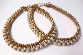 Golden pearl and pearl anklet