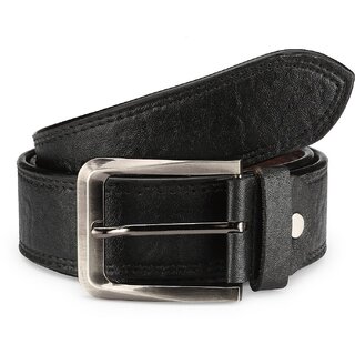                       TSX Mens Black Faux Leather Belt                                              