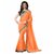 Bhuwal Fashion Orange Georgette Embroidered Saree With Blouse