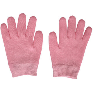 Importikah Pink Moisturize Gel Spa Gloves Soften Repair Cracked Skin Treatment (Pink)