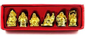 Nitin Vastu / Fang shui / 6 pcs laughing buddha happy man for wealth gift pack