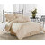Ahmedabad Cotton 300 Tc Premium Sateen Weave King Size Striped (2 Cm Wide) Bedsheet With 2 Pillow Covers (9Ft X 9Ft) - Beige