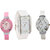 Glory Combo Of Three Watches- Pink And White Glory White Rectangular Dial Kawa Watch