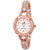 Meia White Round Dial Rose Gold Metal Strap Analog Watch For Women