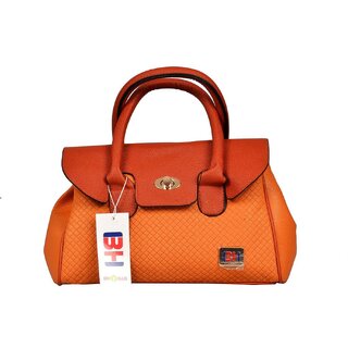 Imported PU Leather Shoulder  Hand Bag For Women Orange