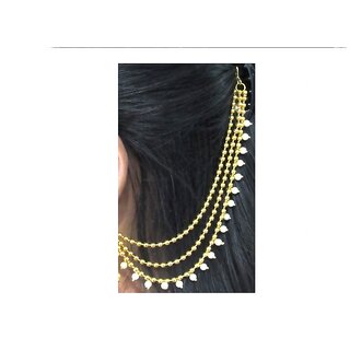 Golden and Pearl Layer Ear Chain