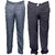 Indiweaves Mens 1 Formal Trouser and 1 Lower/Track Pants Combo Pack (Pack of 2)_Blue::Gray_Trouser Size:30_Lower/Track Pants: Free Size
