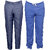 Indiweaves Mens 1 Formal Trouser and 1 Lower/Track Pants Combo Pack (Pack of 2)_Blue::Gray_Trouser Size:30_Lower/Track Pants: Free Size