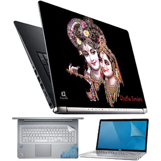 FineArts Radha Krishna 4 in 1 Laptop Skin Pack with Screen Guard, Key Protector and Palmrest Skin