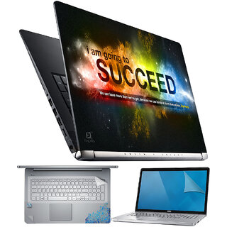 FineArts Succeed 4 in 1 Laptop Skin Pack with Screen Guard, Key Protector and Palmrest Skin