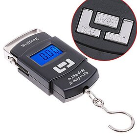 Kudos 50 kg10 g Mini Digital Scale Hanging Luggage Fishing Weighing Scale with Blue Background Light ( pack of 1 )