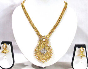 Golden Pearl Layer Tilak Pendant Necklace Set