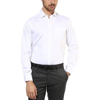                       White  Cotton Formal Shirt For Men                                              