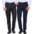 Pack Of 2 Inspire Men Black & Blue Regular Fit Formal Trouser