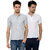 Grand Bear Men'S Grey & White  Polo (Pack Of 2)