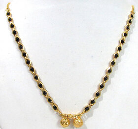 Shree Mauli Creation Gold Plated Black  Gold Alloy Only Mangalsutra for Women