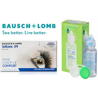 Bausch  Lomb Soflens 59  Monthly Contact Lens With Lens Care Kit By Visions India 6 Lens Pack -1.75