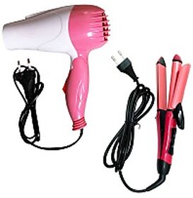 EASY DEAL INDIA Combo Branded Hair Dryer + 2 in 1 Hair Straightener Curler