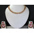 White and Pink Tilak Pearl Polki Necklace Set