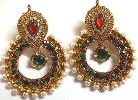Multi color polki earrings